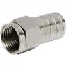 Conector F Tipo Barril Para Crimpar RG59 CONF0006 Níquel Storm - PCT / 100