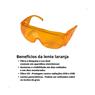 2 óculos Sobrepor Lente Laranja Bloqueia Luz Azul Uva Uvb - UN / 2