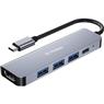 Hub Adaptador USB-C 5 Portas HDMI + USB-C + 3 USB-A Fortrek DC53