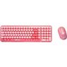 Kit Teclado e Mouse Letron Fini Sem Fio Rosa