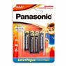 Pilha Alcalina Aaa Palito Panasonic 06 Unidades Lr03xab/6b192