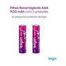 Pilha Recarregável Aaa 900mah Elgin