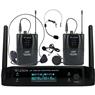Sistema de Microfone Duplo Sem Fio Com Headset Leson LS962 Preto