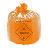 Sacos De Lixo Tóxico Laranja - 15 Litros - Pct C/ 100 Unid