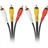 Cabo 3 RCA Macho x 3 RCA Macho Com Coaxial 1,8m Preto Storm - PCT / 10