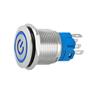 Botão On Off 19mm Prata 220v 3a Com Led Azul 12v Storm