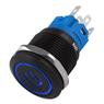 Botão On Off 19mm Preta 220v 3a Com Led Azul 12v Storm