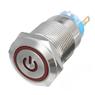 Botão On Off 19mm Prata 220v 3a C/ Led Vermelho 12v Storm