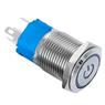 Botão On Off 16mm Prata 220v 3a C/ Led Azul 12v Storm