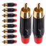 Conector Linha Rca Macho Vermelho Metal Storm 10 Unidades