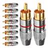 Conector Linha Rca Macho Profissional Vermelho Storm 10 Un.