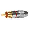 Conector Linha Rca Macho Profissional Vermelho Storm 10 Un.