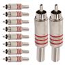 Conector Linha Rca Macho Metal Niquel Vermelho Storm 10 Un.