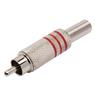 Conector Linha Rca Macho Metal Niquel Vermelho Storm 10 Un.