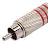 Conector Linha Rca Macho Metal Niquel Vermelho Storm 10 Un.