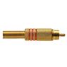 Conector Linha Rca Macho Metal Gold Vermelho Storm  10 Un.