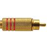 Conector Linha Rca Macho Metal Gold Vermelho Storm  10 Un.