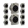 Conector Xlr Femea Wc 1023 Fp Bk Ni 3p Painel Wireconex 10 Unidades