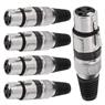 Conector Xlr Femea Linha Preto Metal Storm 05 Unidades