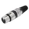 Conector Xlr Femea Linha Preto Metal Storm 05 Unidades