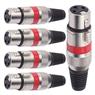 Conector Xlr Femea Linha Vermelho Metal Storm 05 Unidades