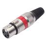 Conector Xlr Femea Linha Vermelho Metal Storm 05 Unidades
