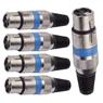 Conector Xlr Femea Linha Azul Metal Storm 05 Unidades