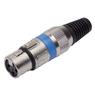 Conector Xlr Femea Linha Azul Metal Storm 05 Unidades