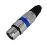 Conector Xlr Femea Linha Azul Metal Storm 05 Unidades