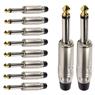 Conector P10 Macho Mono Metal Ponta Gold Storm 10 Unidades