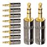 Conector P2 Stereo Metal Preto Gold Storm 10 Unidades