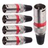 Conector Xlr Macho Linha Vermelho Metalico Storm 05 Unidades