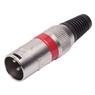 Conector Xlr Macho Linha Vermelho Metalico Storm 05 Unidades