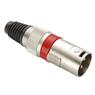 Conector Xlr Macho Linha Vermelho Metalico Storm 05 Unidades