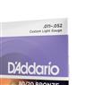 Cordas Para Violão Aço D Addario Bronze 80/20 Ej13-b+pl011 011' 052' Corda Extra Pl010