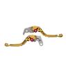Manete Moto X Super Bike Par C/ Regulagens 3/4dedos Dourado