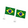 Kit 2 Bandeiras do Brasil para Carro Poliéster e Plástico Pequena 45x30cm - Haste Cor Sortida