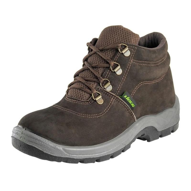 Bota First Nobuck Cartom Cano Médio Bico Plástico Marrom