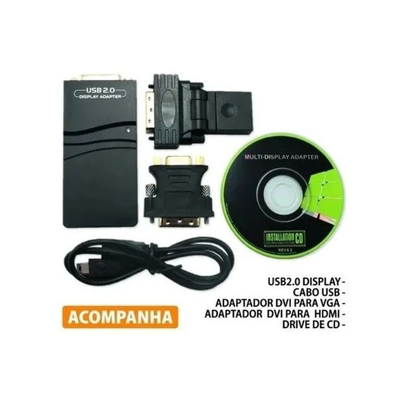 Adaptador Conversor de Vídeo Multi-display UGA USB 2.0