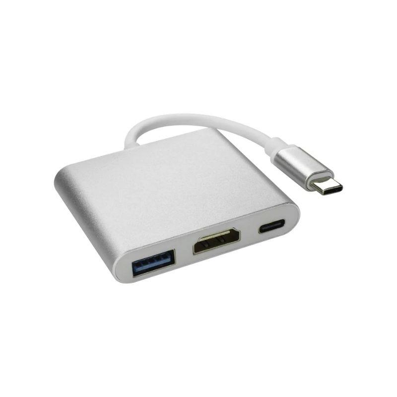 Adaptador Conversor Multiportas USB tipo C 3 em 1