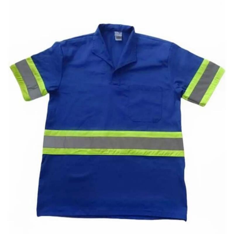 Camisa Brim Refletiva Manga Curta Tockformes Azul