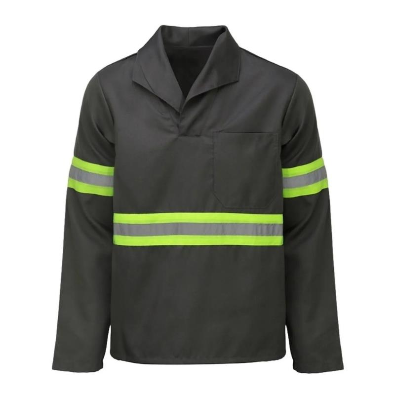 Camisa Gola Italiana Manga Longa Refletiva Amalfis Cinza