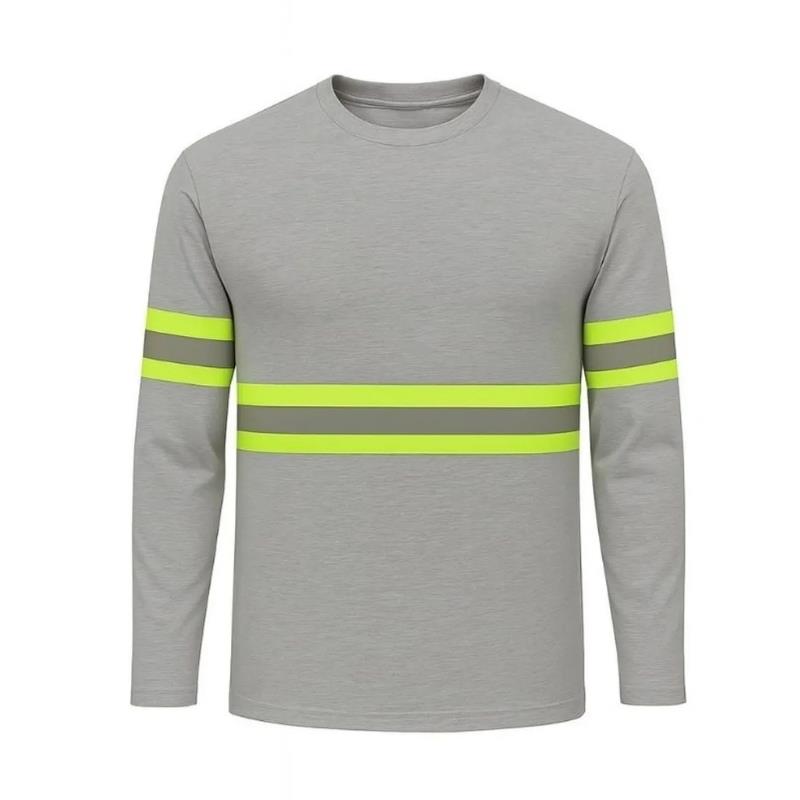 Camiseta Manga Longa Refletiva Tockformes Poliéster Cinza