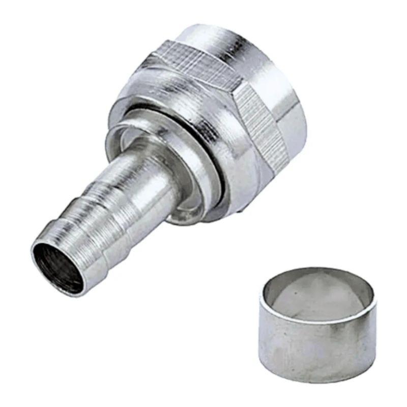 Kit 10 Conectores F para Cabo Coaxial RG6 com Anel de Crimpagem