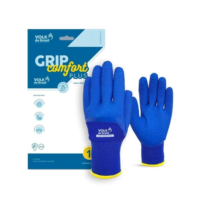 Luva Segurança Grip Comfort Plus Volk CA41118 Azul