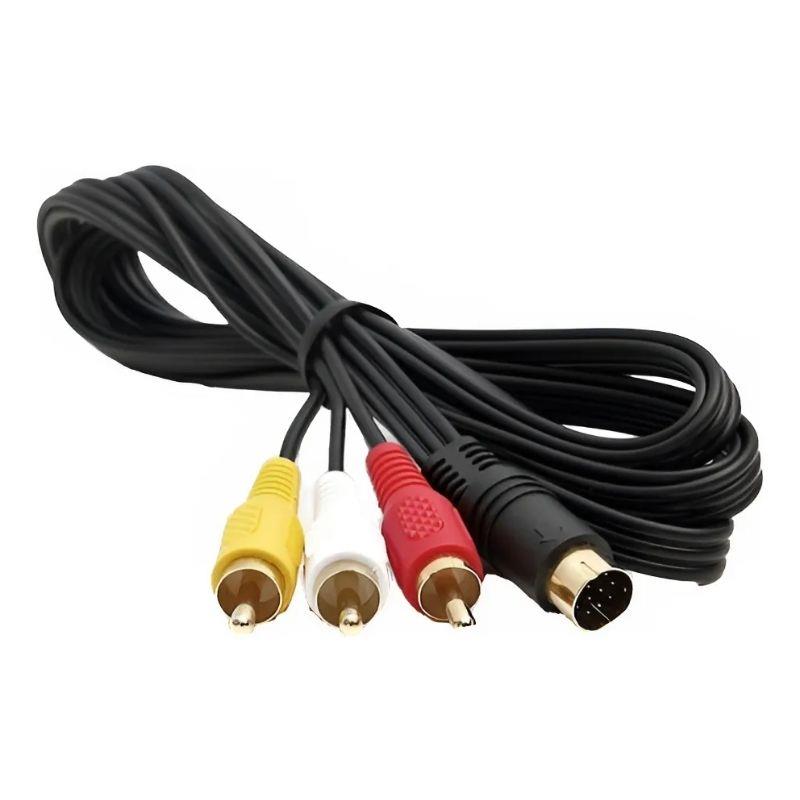 Cabo Adaptador Áudio e Vídeo S-Vídeo 9 Pinos x 3 RCA Macho 1.8m
