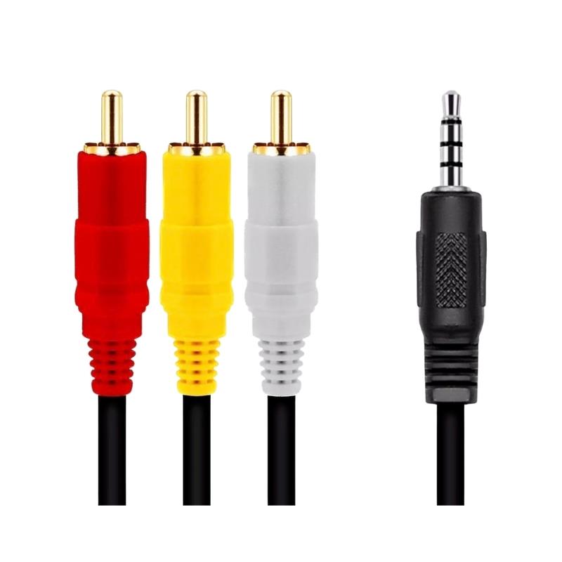 Cabo Áudio e Vídeo P3 Macho x 3 RCA Macho 3m