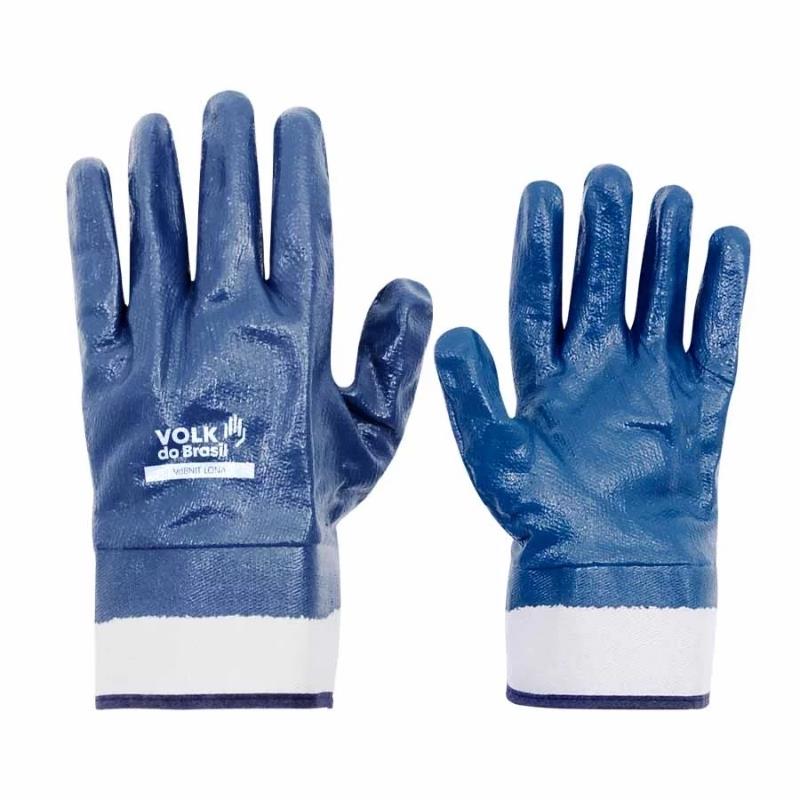 Luva Nitrílica com Lona Vdbnit Volk CA25116 Azul