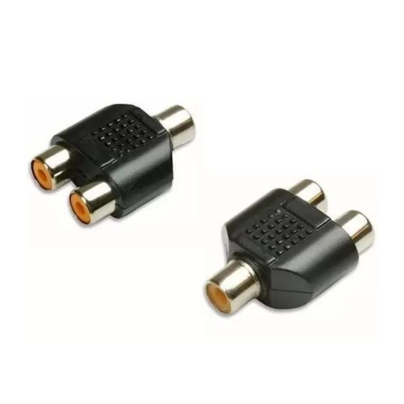 Kit 5 Conectores 2 RCA Fêmea x 1 RCA Macho - 5 Unidades
