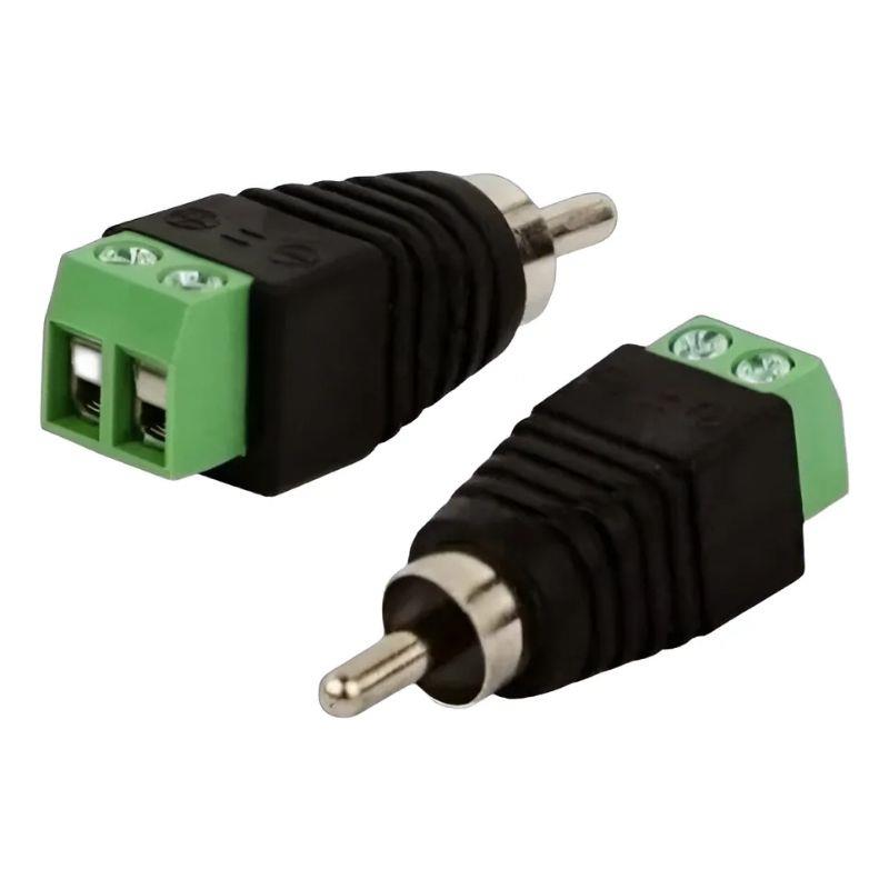 Kit 5 Conectores Plug RCA Macho com Borne para CFTV Câmera